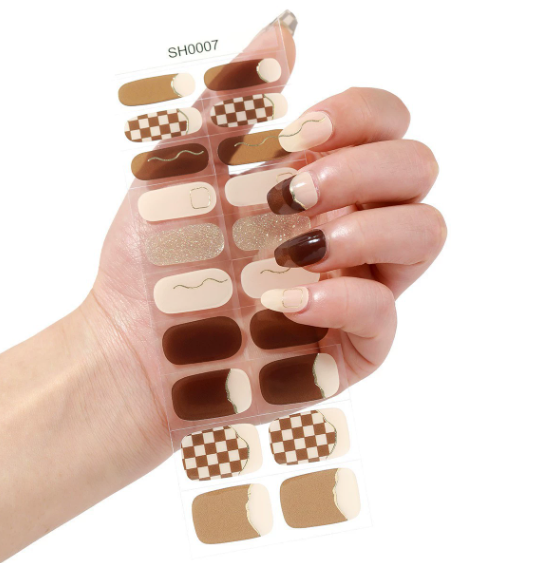 Unhas Xadrez Cappuccino