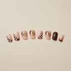 Unhas Postiças Mocha Gold