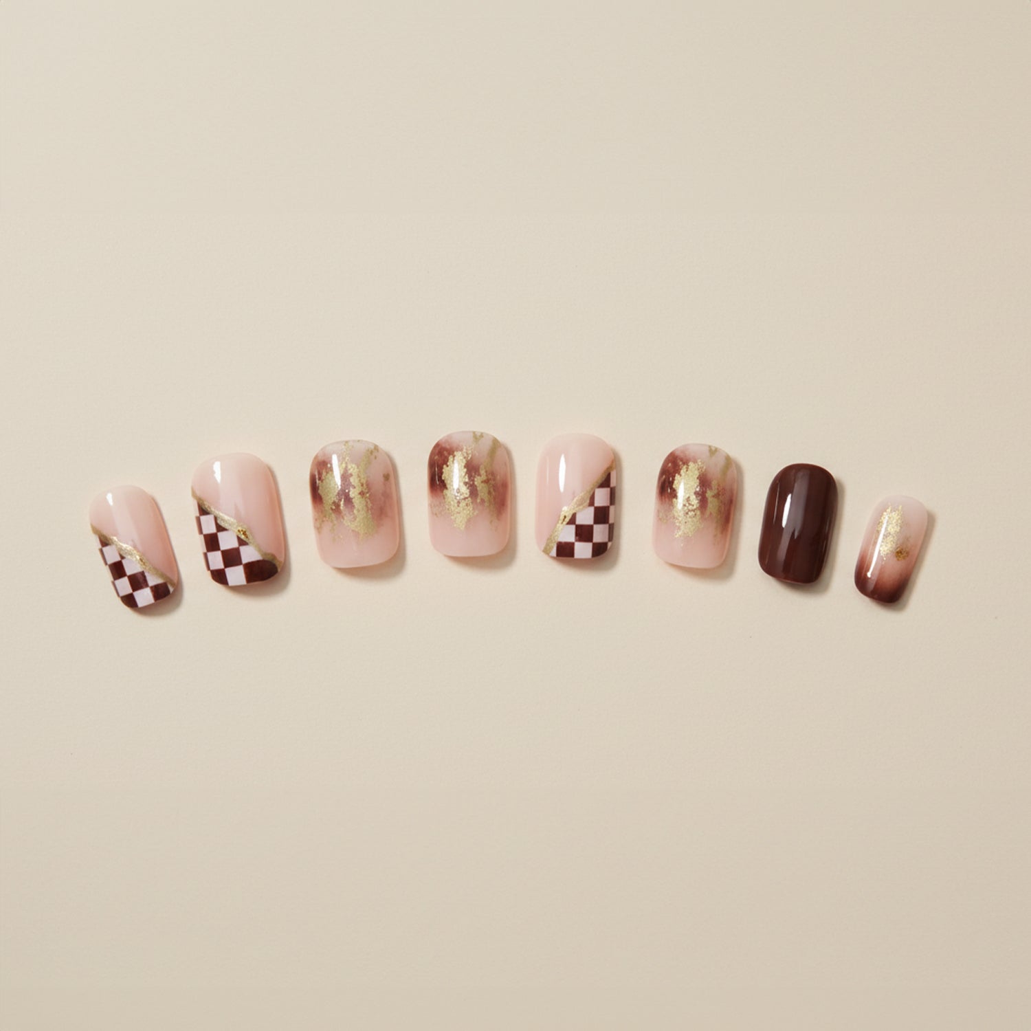 Unhas Postiças Mocha Gold
