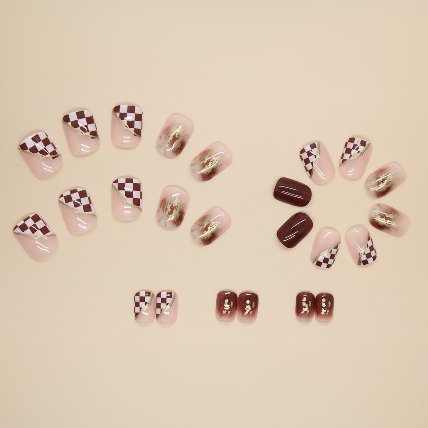 Unhas Postiças Mocha Gold